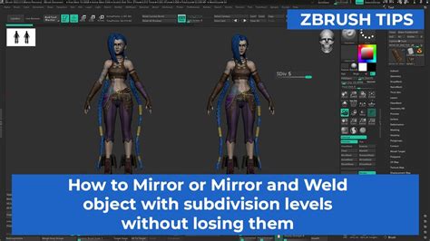 mirror and weld in zbrush|How to mirror mesh with subdivision levels without .